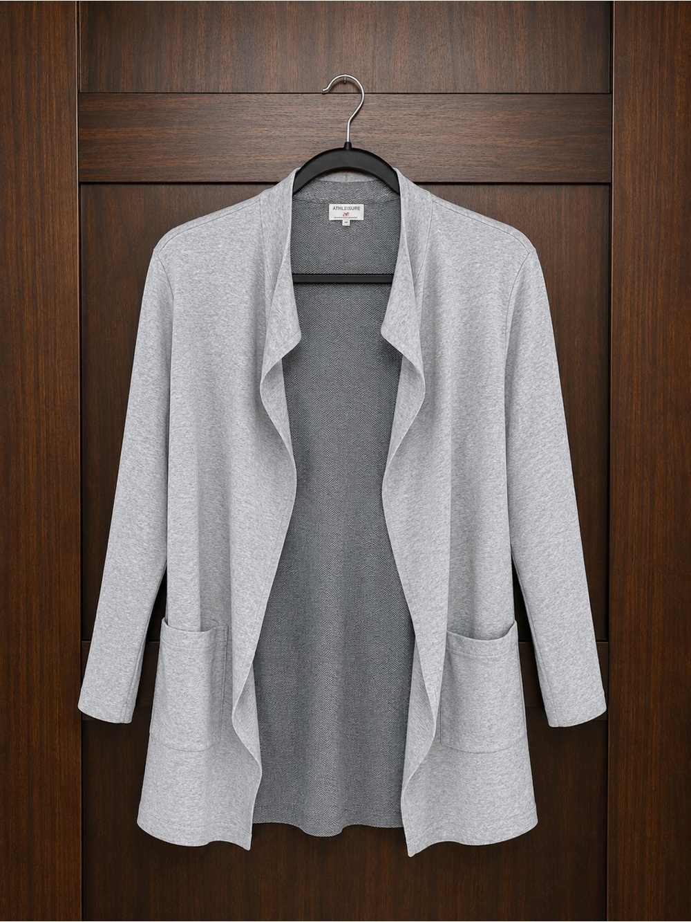 Sioni Gray Knit Athleisure Cardigan